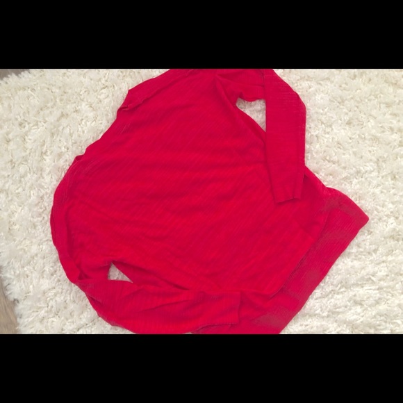 LOFT Hot Pink Cold Shoulder Sweater - Picture 4 of 6